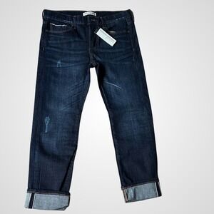 Banana Republic Premium Denim Dark Wash Selvage Skinny Jeans 27 Distressed‎ NEW